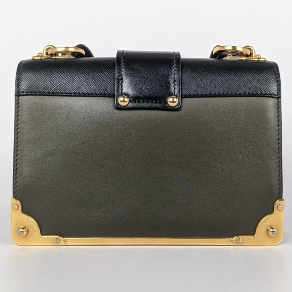 SOLD Prada Cahier Medium Militare Green Crossbody Bag - Picture 2 of 10